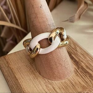 Gold & Epoxy Stainless Steel Braided Ring